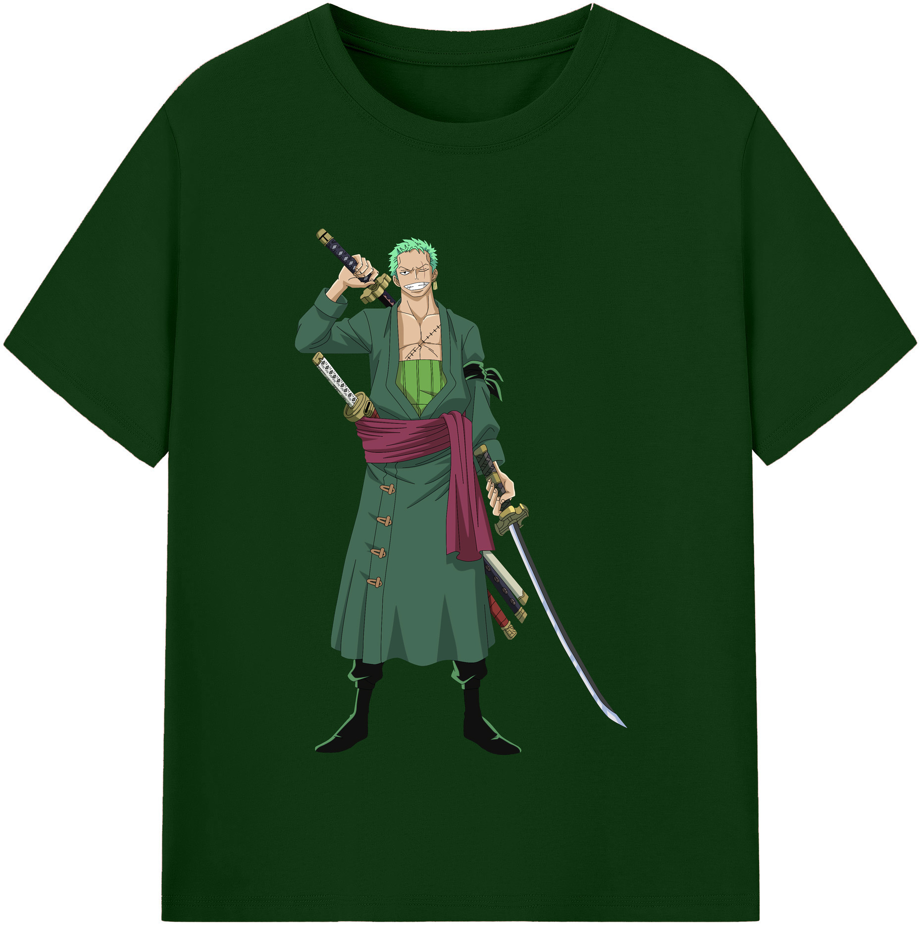 ワンピース ロロノア・ゾロ ONE PIECE Roronoa Zoro 綿100％半袖Tシャツ（フロントプリント）